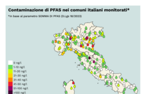 PFAS nell’acqua potabile: la prima mappa di Greenpeace CARTINA-PFAS