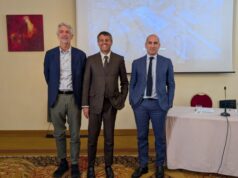 Htr annuncia l’apertura dell’impianto Coseco per i rifiuti sanitari Da sinistra Vincenzo Maria Cozzoli Gianluca Morelli Matteo Bettoja