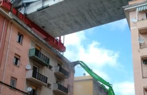Ponte Morandi: operazioni propedeutiche alla demolizione delle pile 10 e 11