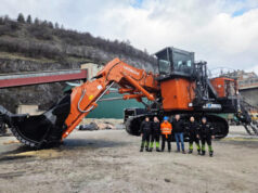 Hitachi, first electric excavator reduces emissions in Montenegro mine Hitachi ultra-large excavator EX2600-7E