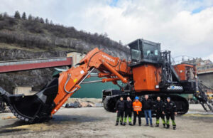 Hitachi, first electric excavator reduces emissions in Montenegro mine Hitachi ultra-large excavator EX2600-7E