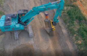 A time machine on a job site MB Crusher