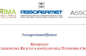Un Manifesto per l’Economia Circolare. Protocollo tra Unirima, Assorimap e Assofermet