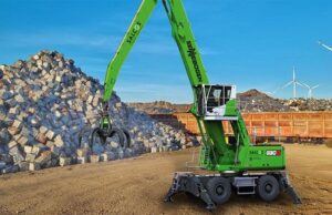 Sennebogen presents material handler made from “green steel” csm_PI_bauma_2025_Green_Steel_Material_handler__1__c62fafe756