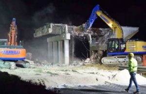 A4: demolito il cavalcavia che collega Porpetto alla località di Castello