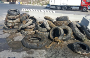 Raccolta straordinaria di gomme giunte a fine vita a Lampedusa con PFU Zero sulle coste italiane