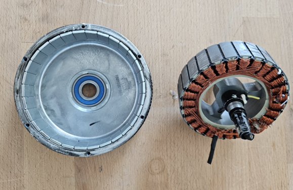 Interior of an e-scooter wheel